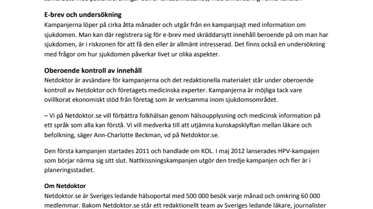 Om Netdoktors upplysningskampanjer