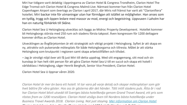 NYA HOTELLDIREKTÖREN KOMMER SKAPA HELSINGBORGS ATTRAKTIVASTE MÖTESPLATS 