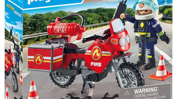 Feuerwehrmotorrad am Unfallort (71466) von PLAYMOBIL