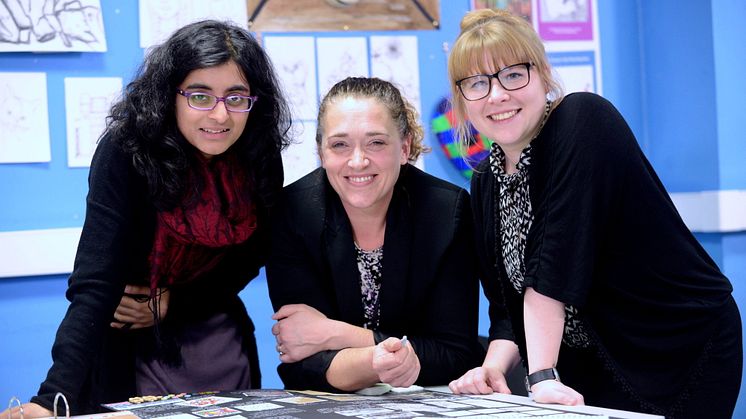 Making the case for the arts in schools -  L-r  Henna Javed, Sophie Cole and Sam Fairbairn