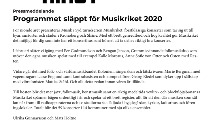 Musikriket 2020