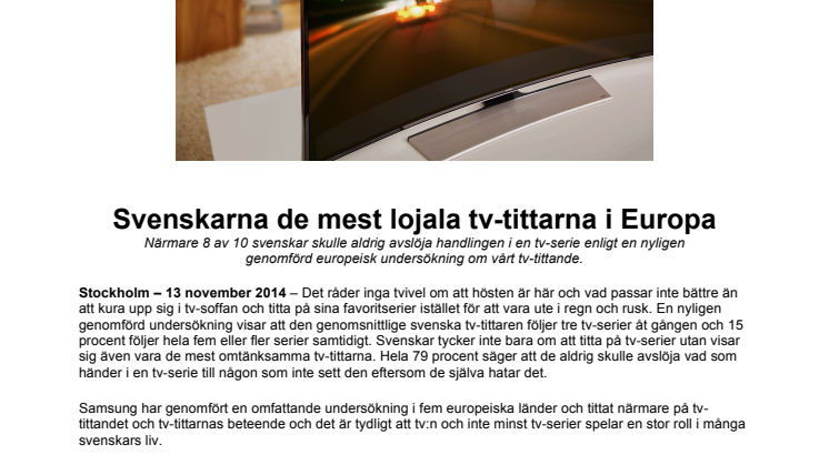 Svenskarna de mest lojala tv-tittarna i Europa