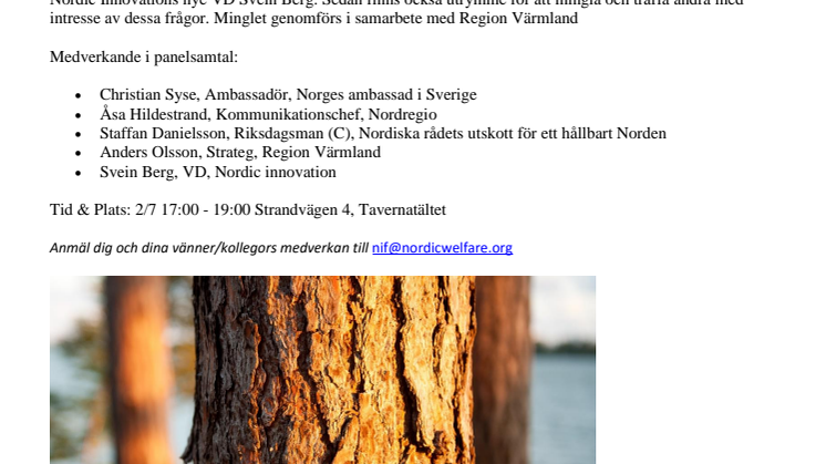 Inbjudan mingel bioekonomi- grön omställning