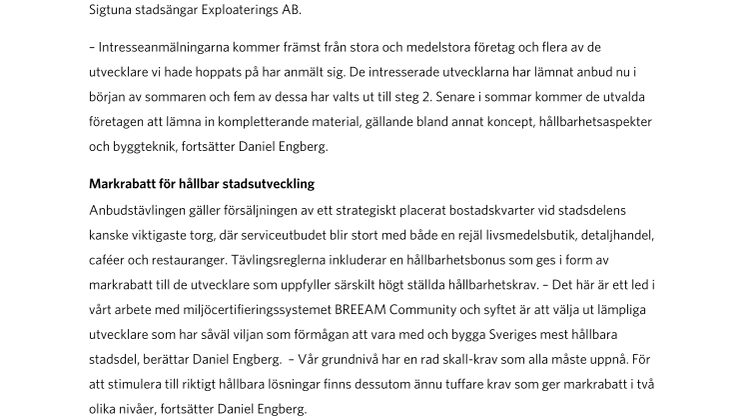 ​Unik stadsutveckling lockar i Sigtuna
