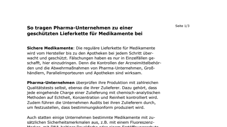2017-05-09 Gemeinsame Verbände-PM Sicherheit von Arzneimitteln