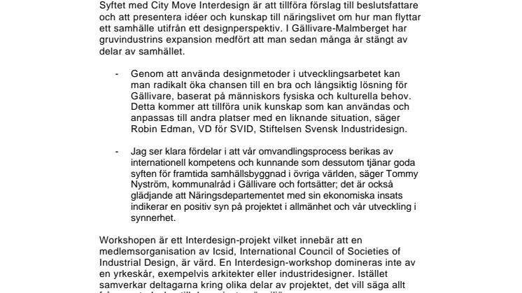 City Move Interdesign – en workshop om hur man flyttar ett samhälle