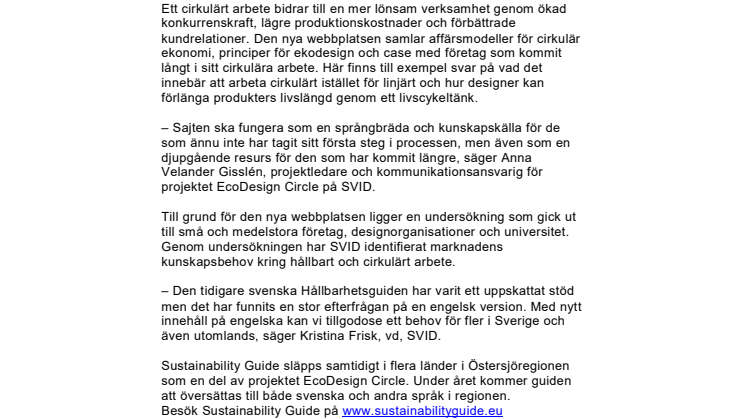 Ny Sustainability Guide ger kunskap och inspiration för cirkulärt arbete