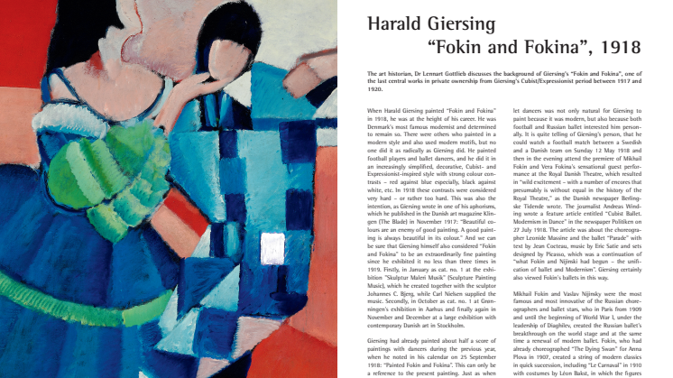 Article about Harald Giersing's Danish modernistic masterpiece: "Fokin and Fokina" (1918) 