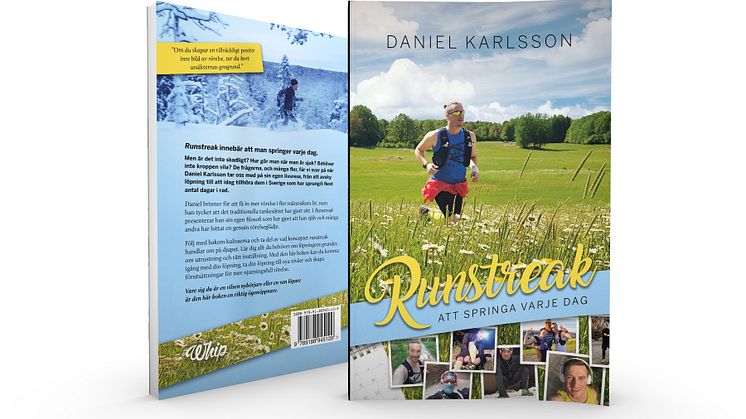 Runstreak – att springa varje dag, Daniel Karlsson (2019), Fram och baksida.