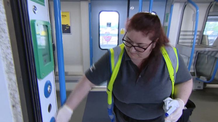 Covid-busting viricide applied to Thameslink train