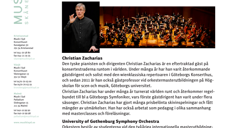Gratiskonsert med världspianisten Christian Zacharias