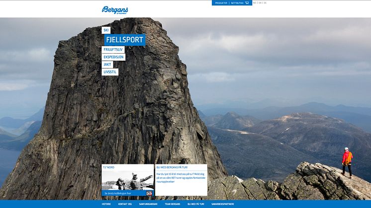 Bergans ute med ny nettside