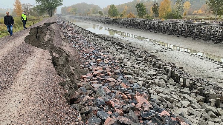 Skredet inträffade vid Klevbrinken utanför Söderköping.