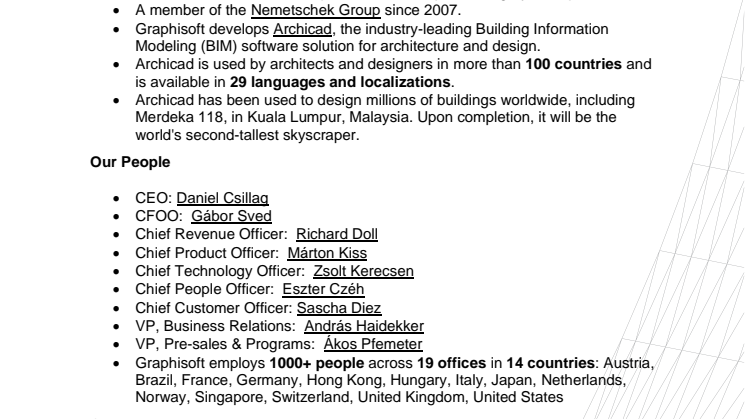 Fast Facts about Graphisoft