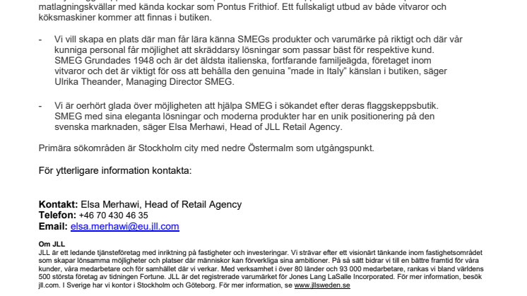 SMEG söker flaggskeppsbutik i Stockholm
