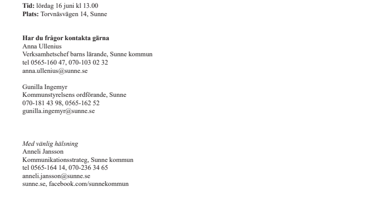 Invigning av Torvnäs förskola i Sunne