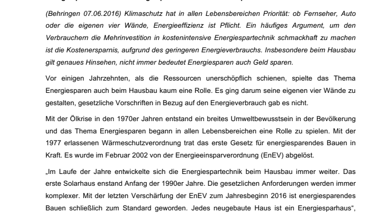 Energiesparhaus bauen: Energiesparen heißt nicht Geld sparen!