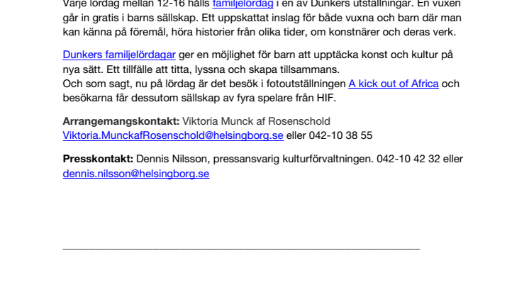 HIF besöker Dunkers familjelördag
