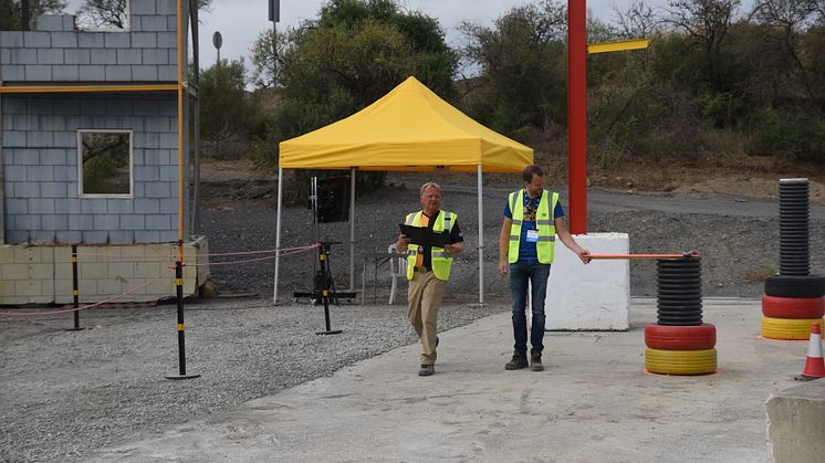 Caterpillar Operator Challenge 2019, europafinalen. Magnus Rundberg vid brädan.