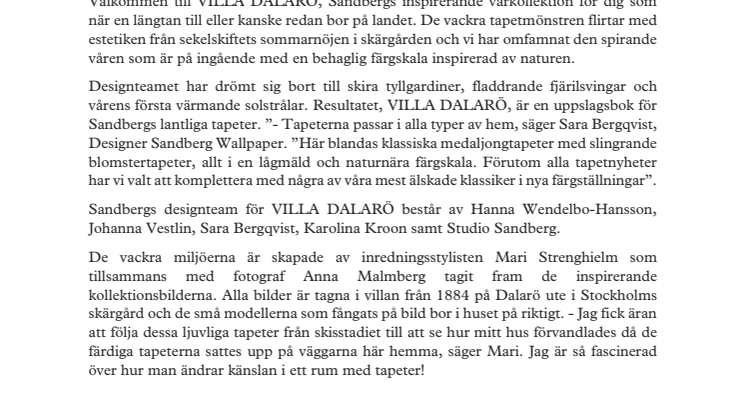 Ny kollektion - Välkommen till Villa Dalarö!