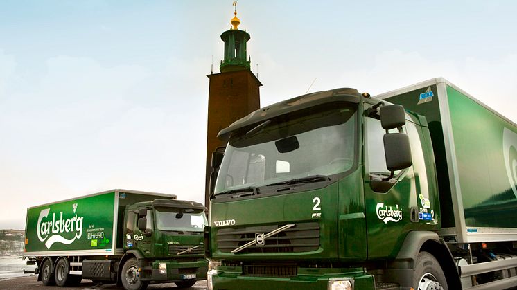 Carlsberg Sverige minskar miljöpåverkan med nya miljölastbilar 