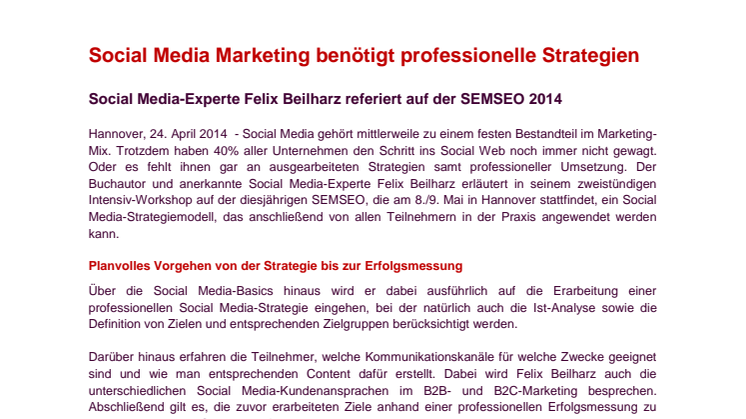 Social Media Marketing benötigt professionelle Strategien