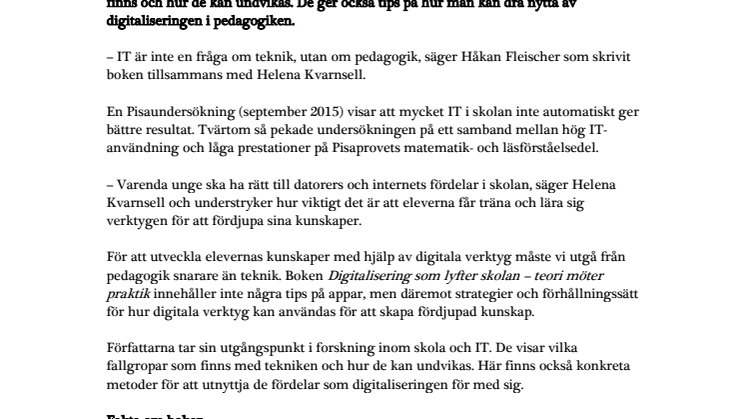 Ny bok om digitalisering som lyfter skolan