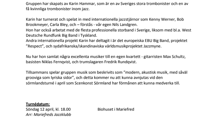 KARIN HAMMAR FAB 4 på Sörmlandsturné