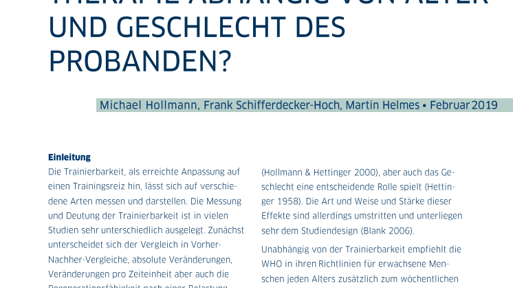 Handout zur Studie "Ist die Trainierbarkeit von Rückenschmerzpatienten und Referenzpersonen der FPZ Therapie abhängig von Alter und Geschlecht des Probanden?"