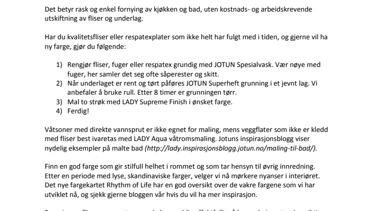 Gamle fliser i helt nye farger