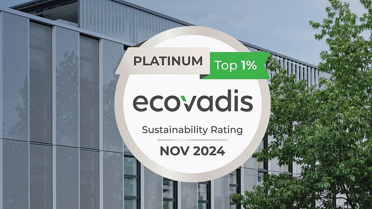 Hager Group får platina från EcoVadis för sitt hållbarhetsarbete och hamnar bland de 1 % bästa företagen. 