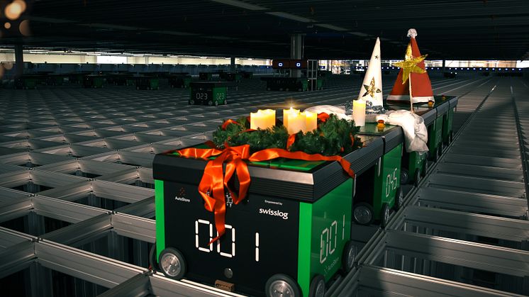 I år er det robotterne som står for luciaoptoget på Brings nye robotlager, Shelfless, i Køge. Robotterne kombinerer effektivitet med julestemning.