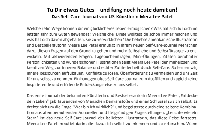 Presseinformation "Leuchte wie ein Stern"