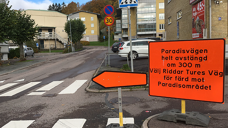 Beslut om metod för att åtgärda Paradisvägen i Partille