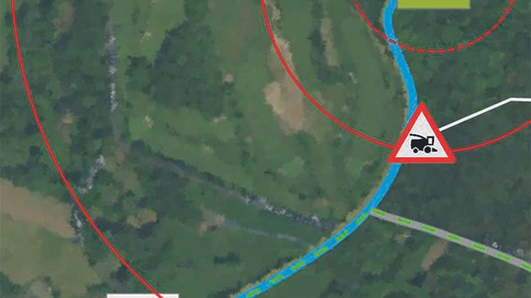 The Large Vehicle Alert System is the first traffic safety system that warns drivers in connected cars of agricultural machinery in road traffic.