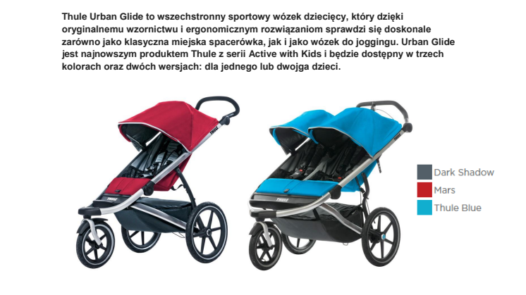 Miejski wózek dziecięcy Thule Urban Glide – nowość z serii Active with Kids 