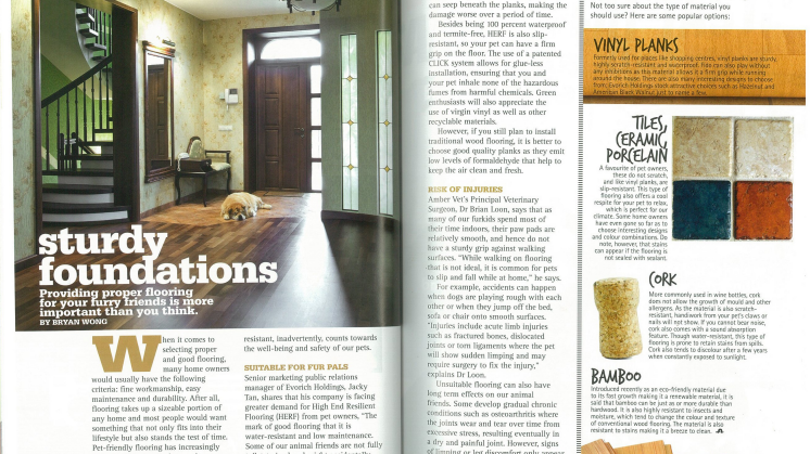 Evorich Flooring Featured In Pets Magazine Apr/May 2013 Issue
