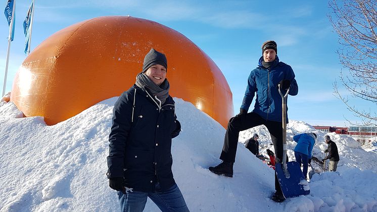 Snöigloo på Luleå tekniska universitet