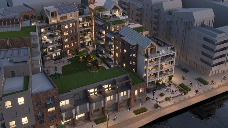 Bostäderna i Brf Tura och Brf Oceanateljén ligger precis vid kajkanten.