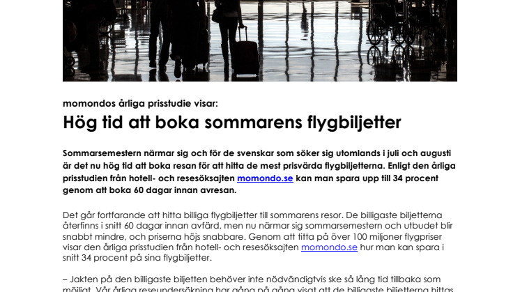 Hög tid att boka sommarens flygbiljetter