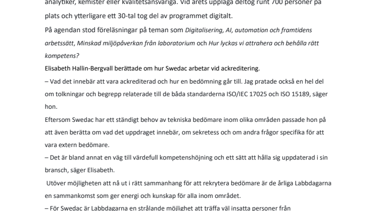 Årets labbdagar lärorika