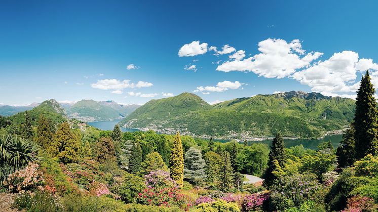 Blick vom Parco San Grato auf den Luganersee