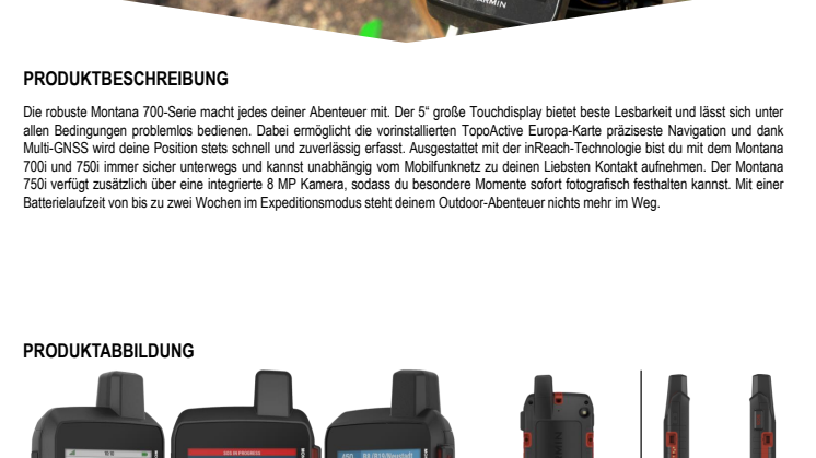 Datenblatt Montana 700-Serie