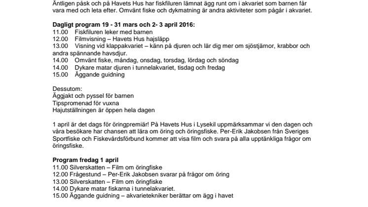 Påsk och öring på Havets Hus