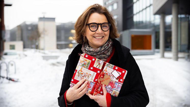 STOLT OG GLAD: Konsernsjef Tone Wille i Posten Bring er stolt over innsatsen de ansatte i konsernet har lagt ned for å nå målsettingen om å levere ut all julepost før julaften. Foto: Posten Bring