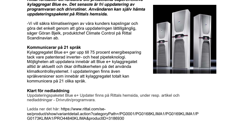 Uppdatering tillgänglig för prisbelönt kylaggregat