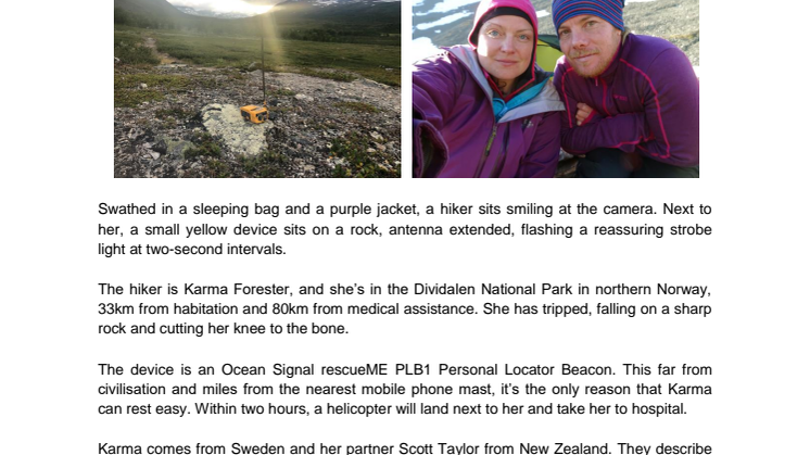 PLB Activation Saves Wounded Transcontinental Hiker