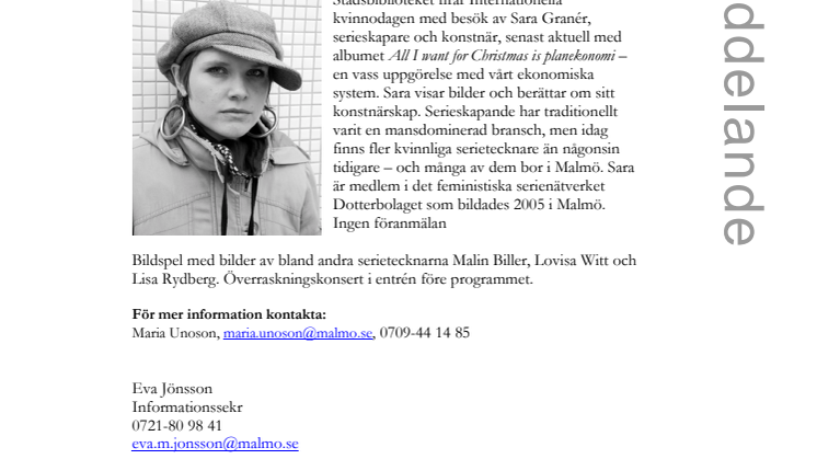 Stadsbiblioteket i Malmö: Internationella kvinnodagen – kvinnor, serier och feminism