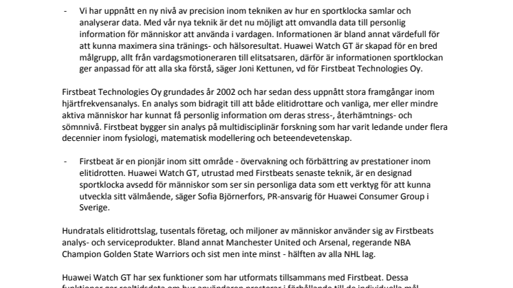 Nya Huawei Watch GT med teknik som används av eliten