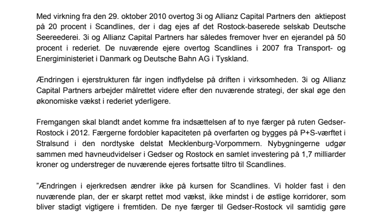 Ændring i ejerkredsen bag Scandlines